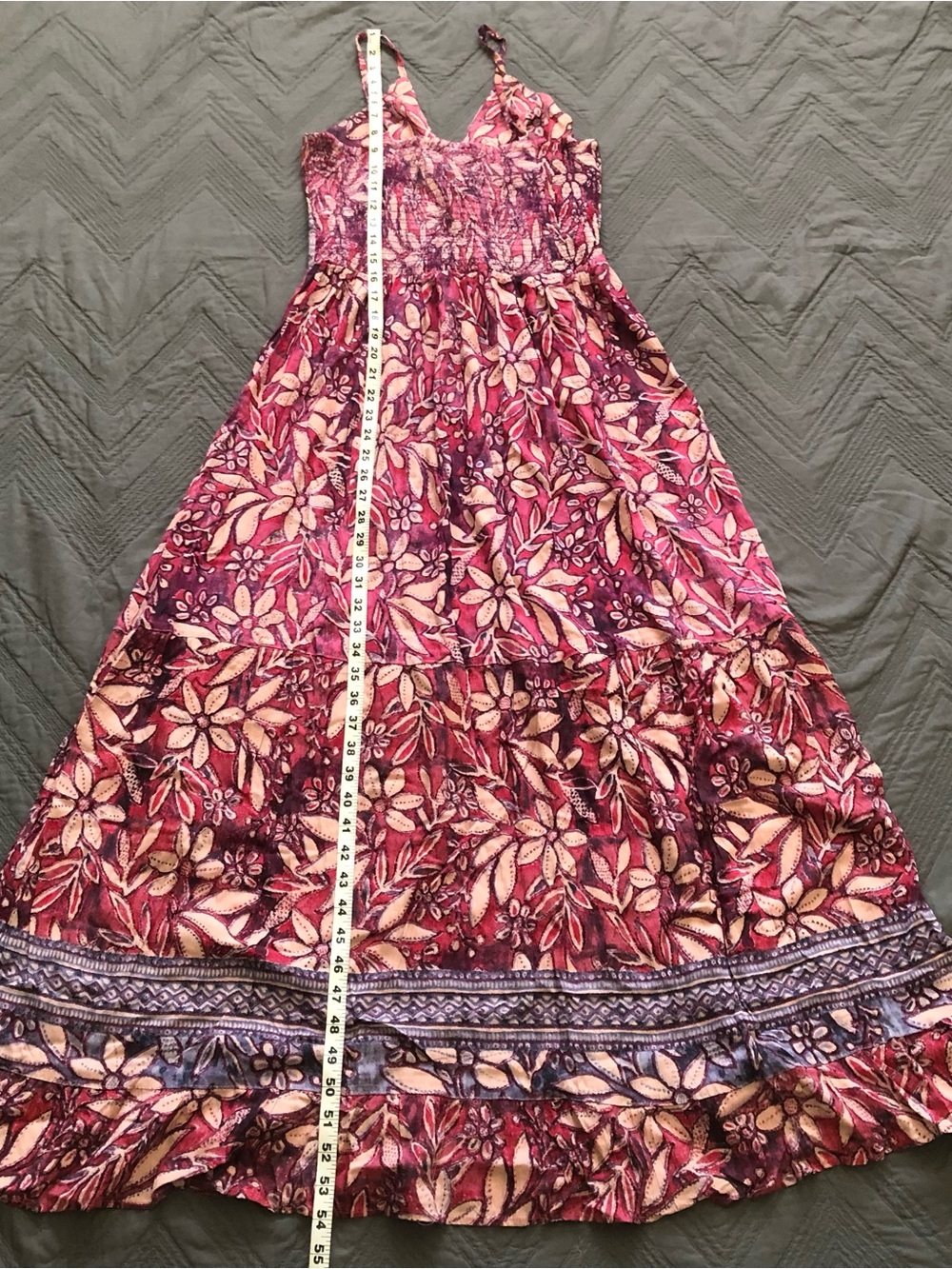 Angie Floral Maxi Dress in Plum and Lavender - Picture 4 of 8